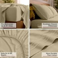thumbnail image 5 of Mellanni 4-Piece Iconic California King Bedsheet Set - Microfiber, 16" Deep Pocket, Cooling, Wrinkle, Fade, Stain Resistant, New Beige, 5 of 7