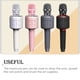 thumbnail image 5 of Moyic Micrófono inalámbrico para teléfono inteligente, compatible con Bluetooth, recargable, KTV, Karaokes, micrófono de repuesto de cuero, para Cables de audio/vídeo Blanco, 5 of 6