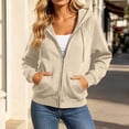 thumbnail image 4 of CHGBMOK Women's Fall Hoodies Raglan Sleeve Fleece Sweatshirt Long Sleeve Zip Front Casual Jacket with Pockets, 4 of 9