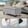 thumbnail image 5 of FOR U DESIGNS White Dot Print Stretch Ottoman Cover for Flip-Top Storage Stool, Washable Footstool Slipcover with Elastic Bottom, Soft Stretch Stool Protector Non-Slip Furniture Slipcover for Bedroom, 5 of 7