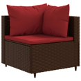 thumbnail image 3 of vidaXL 5 Piece Garden Lounge Set with Cushions Brown Poly Rattan, 3 of 5