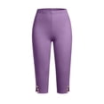 thumbnail image 3 of BUIGTTKLOP Plus Size Capri Leggings for Women High Waisted Yoga Capris Side Split Stretchy Pull on Cropped Workout Pants, 3 of 5