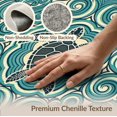 thumbnail image 6 of ODIKA Ocean Turtle Main Symmetrical Wave Motifs Map Nautical Border for King Size Bedroom, Master Suite, Under Bed, Foldable Easy Care, 6 of 7
