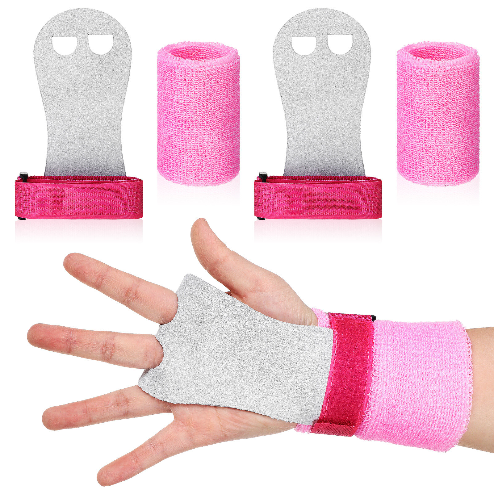 4 Pcs Gymnastics Grips and Wristbands Bar Grips Palm Protection and