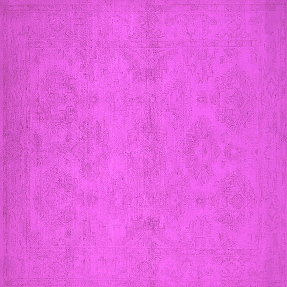 Ahgly Company Indoor Square Oriental Pink Industrial Area Rugs, 4' Square