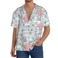 thumbnail image 1 of Fotbe Cute Rabbit And Heart Camisa Estampada de Manga Corta para Hombre, Casual de Verano, Estilo Playero, Sin Arrugas-Small, 1 of 5