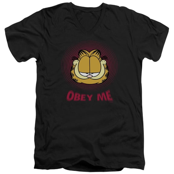 Garfield - Obey Me - Slim Fit V Neck Shirt - X-Large