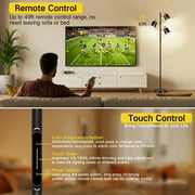 OUTON Tree Floor Lamp with 3 Adjustable Rotating Lights,Standing Tall Pole Lamps for Living Room, Bedroom, Home, Office-Black(Bulbs Included)