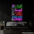 thumbnail image 2 of Glowneon Love Live Laugh Sing And Eat Cupcakes Live Neon Sign, Cakes LED Sign, Welcome Open Light, 2 of 5