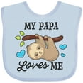 thumbnail image 3 of Inktastic My Papa Loves Me with Sloth and Hearts Boys or Girls Baby Bib, 3 of 4