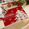 thumbnail image 2 of Ramiter Napperons Rouges de Noël Imperméables pour Table à Manger 32 X 21 Cm Saisonnier Hiver Noël Flocons de Neige Vacances Tapis de Table Lavables Ronds Petits Tapis de Table, 2 of 4