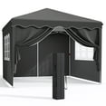 thumbnail image 4 of Pirecart 10' x 10' Pop up Canopy Tent, Outdoor Canopy Shelter Gazebo with 4 Removable Sidewalls and Carrying Bag, Black, 4 of 7