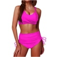 thumbnail image 1 of Trajes de baño de una pieza para mujer Conjuntos de bikini de cintura alta para mujer Trajes de baño con cordón Traje de baño cruzado con lazo en la espalda Traje de baño para mujer, 1 of 5