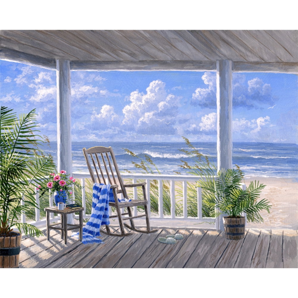 FunnyBeans Afternoon by Sea Paint By Numbers Kit DIY Frameless Art Picture On Canvas for Adults & Child Unisex