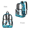 thumbnail image 2 of SEANATIVE 17 Inches Clear Backpack for Teens Kids Transparent Bookbag See Through School Bag PVC Heavy Duty Daypack with Adjustable Straps, Dog Paw Bone Blue, 2 of 7