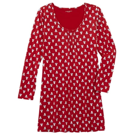 

Womens Red Teddy Bear Print Nightgown Night Gown Sleep Shirt Small