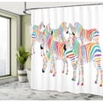 thumbnail image 5 of Ambesonne Funny Shower Curtain, Rainbow Inspired Zebra Motifs, 69"Wx75"L, Multicolor, 5 of 5