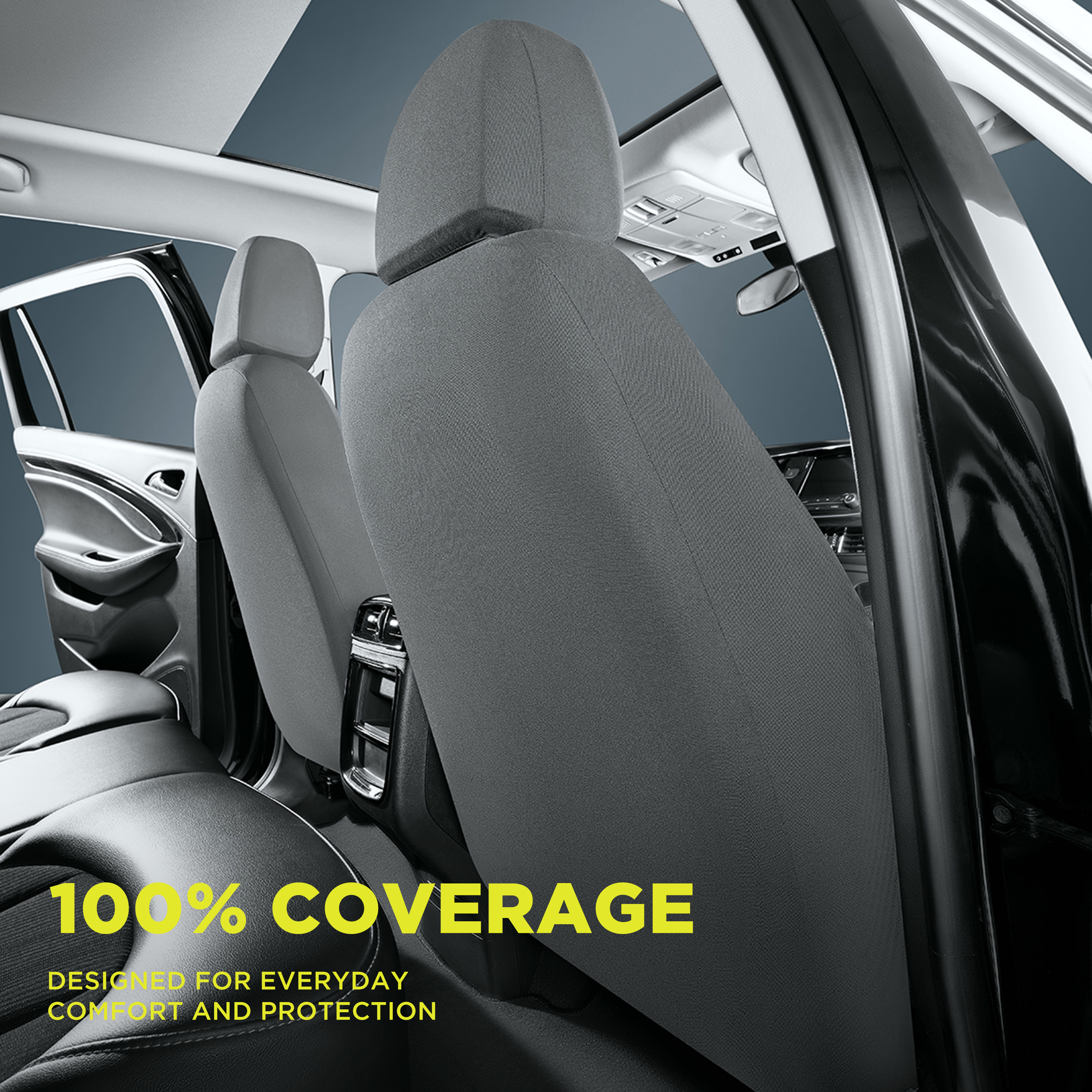 Road Comforts Leather Mesh Car Seat Cover, Airbag Compatible, Universal Fit for Most Cars - Grey