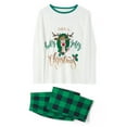 thumbnail image 6 of KOMOO Matching Christmas Pjs for Family Elk Letter T-Shirt Plaid Pants Sleepwear Nightwear Family Pajamas, 6 of 9