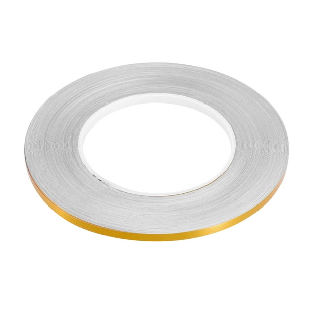 Unique Bargains Tiras decorativas de 0,2 pulgadas de ancho y 164 pies, cinta adhesiva reflectante impermeable para motocicleta, tono dorado