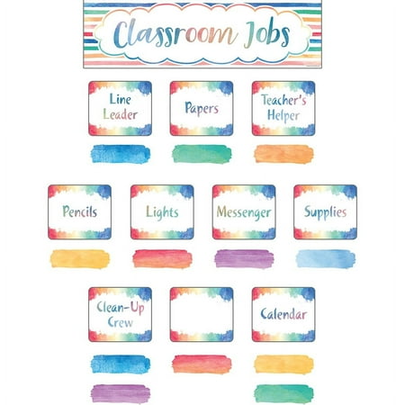 UPC: 0088231981374 | Teacher Created Resources TCR8137 Watercolor Job Mini Bulletin Board Set