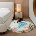 thumbnail image 2 of Round Area Rug 3.3 Ft, Jellyfish Coastal Washable Non-Slip Circle Carpet for Living Room/Bedroom, Summer Nautical Starfish Coral Beige Low-Profile Small Kitchen Mats Collection Rugs for Indoor, 2 of 8