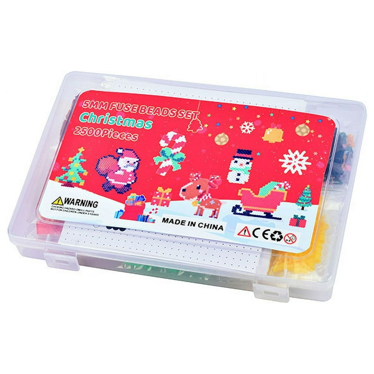 Christmas Fuse Beads Kit - 5100Pcs+ 24 Colors Crafting Melting Beads Set  for Kids, 12 Styles Christmas Patterns 2Pcs 5mm Iron Beads Pegboards for  DIY Craft Making : : Toys