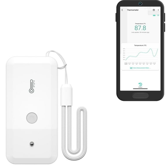 YoLink Smart Wireless Thermometer, Wide Temp Range for Freezer, Fridge, Green House, Pet Cage, App Alerts, Emails, Text/SMS alerts- Hub Required