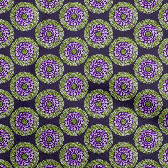 oneOone Viscose Chiffon Green2 Fabric Asian Mandala Quilting Supplies Print Sewing Fabric By The Yard 42 Inch Wide
