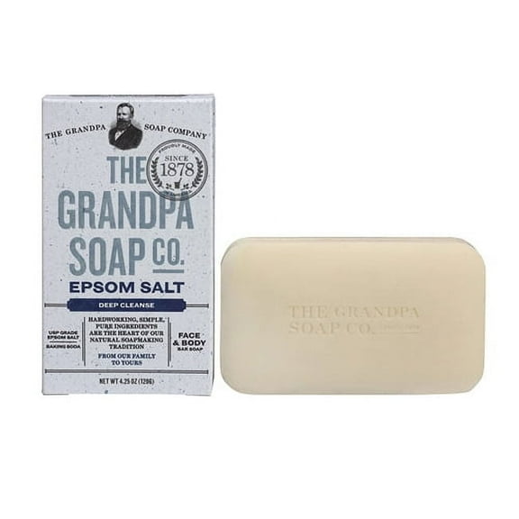 Grandpas Face And Body Bar Soap Epsom Salt, 4.25 Oz, 2 Pack
