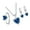 Blue, variant on 3Pcs Romance Heart Cubic Zirconia Jewelry Combo Set Necklace Earrings Rings Perfect For Daily Or Formal Occasions