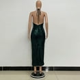 thumbnail image 4 of Kaemgyyd Wedding Guest Dresses for Women Sequin Glitter Halter Sleeveless Maxi Dress Backless Bodycon Cocktail Evening Dress, 4 of 4