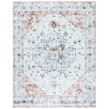 SAFAVIEH Martha Stewart Vanessa Medallion Machine Washable Area Rug, Sage/Light Rust, 9' x 12'