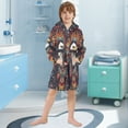 thumbnail image 5 of FORMRS Niños Bathrobe Unisex Hooded Robe Soft Plush Pajamas Sleepwear, Size 2-3T, Brown Abstract Eagle, 5 of 7