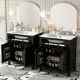 thumbnail image 2 of 60" Black Bathroom Furniture, Double Sinks, Adjustable Shelf, Gracefully Closing Doors, Flip Drawer - Exquisite Sanctuary Sink Vanity, Ceramic Seamlessly Sophisticated, 2 of 7