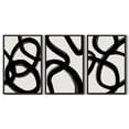 thumbnail image 3 of SHENIFY Black and Gray Abstract Wall Art 16x24in3pcs Black Framed Decor Duotone Minimal Dark Brush Stroke Prints Shapes Illustrations Modern Art Decorative Ready To Hang, 3 of 5