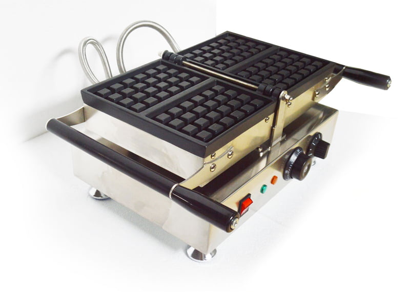 Commercial Nonstick Electric 4pcs Belgian Liege Waffle Iron Maker Baker Machine 