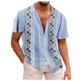 thumbnail image 1 of Short Sleeve Button Shirt Men'S Casual Short Sleeve Shirt Loose Shirt With PocketL, 1 of 4