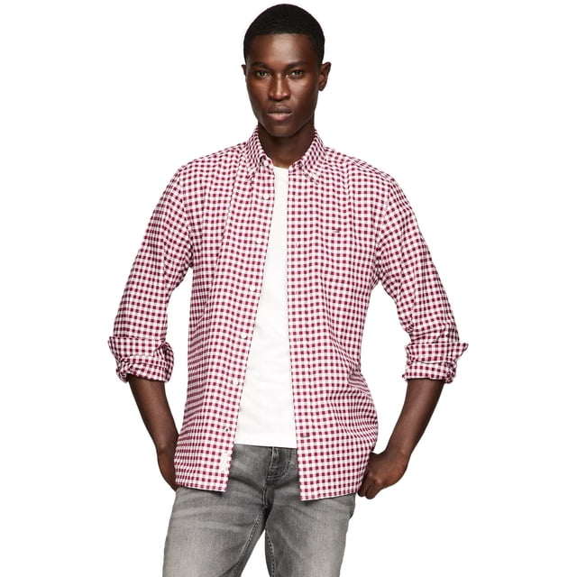 Camisa Tommy Hilfiger de manga larga de popelina con botones para hombre