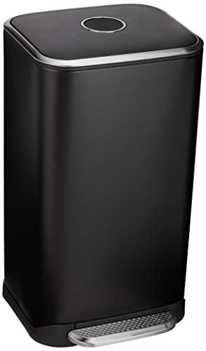 Photo 1 of Basics Rectangle Soft-Close Trash Can - 32L, Black