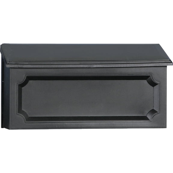 Gibraltar Mailboxes Windsor Medium Capacity Rust-Proof Plastic Black, Wall-Mount Mailbox, WMH00B04