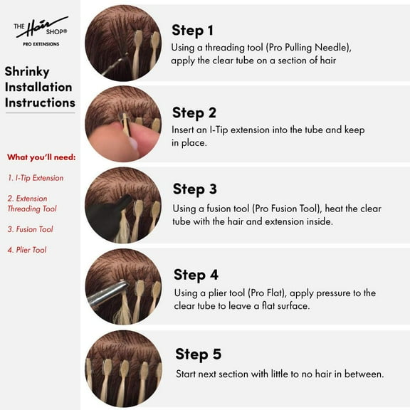 WEIF-Hair Extensions Shrinky Clear Tubes by - Keratin Glue Lined Plastic for I-Tip | Strong Clear Tube Bond for 100% Remy Human Hair Extensions (4mm Diameter) [250 PCS]