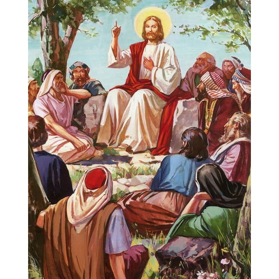 Catholic print picture - JESUS TEACHING 3 P - 8" x 10" ready to be framed