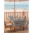 thumbnail image 2 of Outdoor Tablecloths with Umbrella Hole & Zipper, Western Texas Star Retro Rectangle Tablecloth 52x70 Inch, Country Vintage Black Beige Plaid Waterproof Table Cloth, Patio/Pool/Picnic Table Covers, 2 of 8