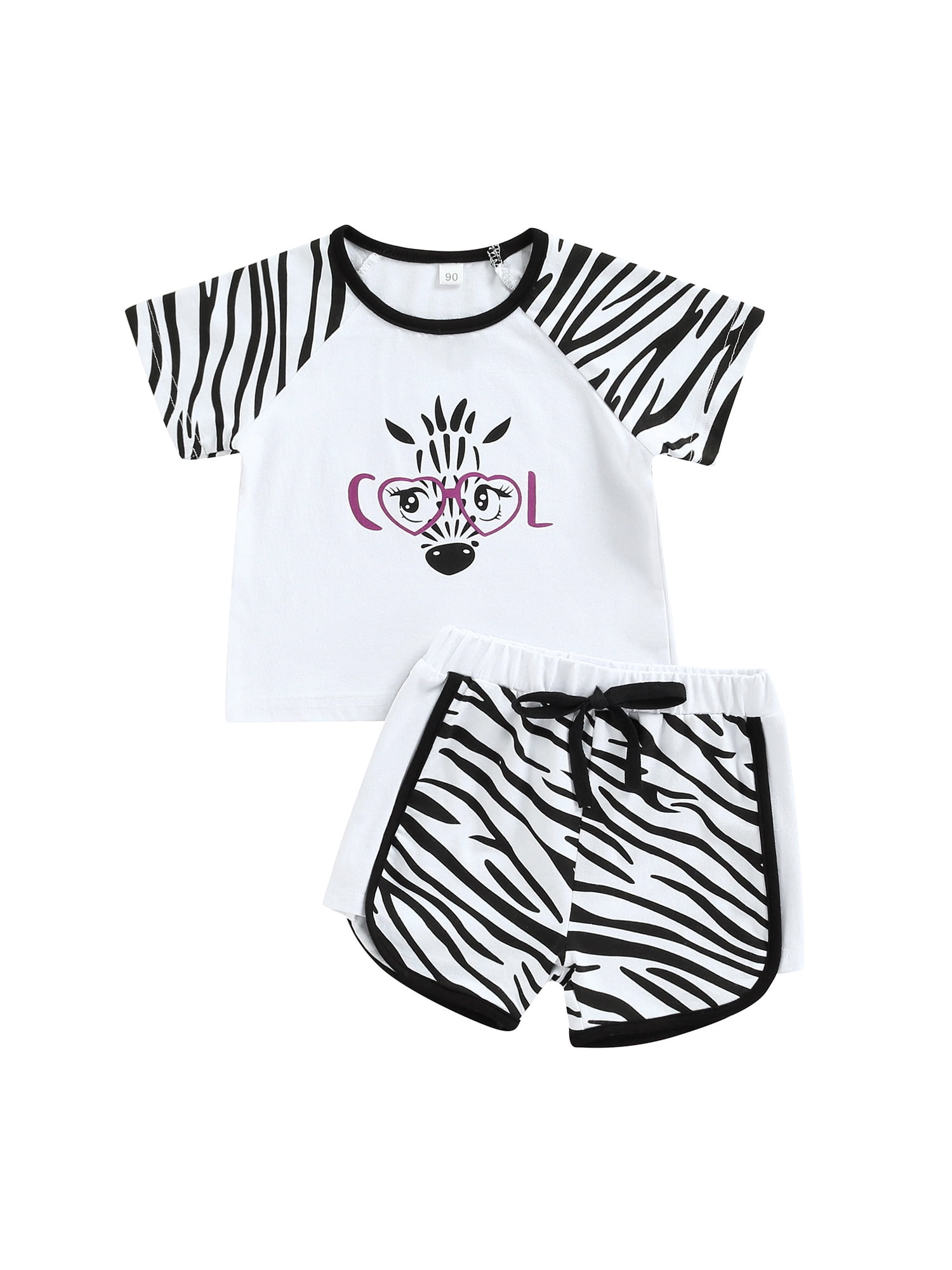 Cute Giraffe & Zebra Print Baby Jumpsuit - Long Sleeve White Bodysuit