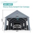 thumbnail image 2 of Carports 10X16 Heavy Duty，Car Ports with 180G Removable Side Walls, Carport Canopy, Portable Car Port Garage, Car Shelter All Weather,Gray, 2 of 7