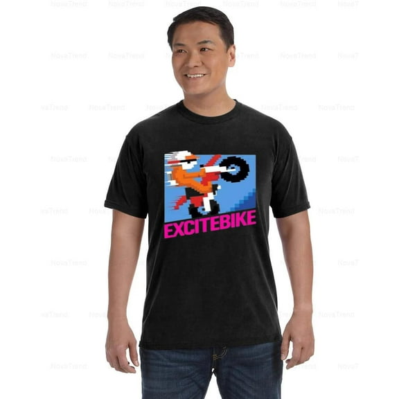 Excitebike Retro Comfort Coler T-Shirt with Classic Game Graphic, Unisex, up to size 4XL