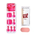 thumbnail image 3 of KISS imPRESS Color Square Press-On Toenails, Neon Pink, 24 Pieces, 3 of 8