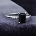 thumbnail image 3 of Jewelerix Sterling Emerald Cut Ring 1.50 CT Moissanite Diamond Engagement Ring Handmade Jewelry Anniversary Promise Ring Gift for Her, 3 of 5