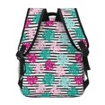 thumbnail image 4 of Rateoe Tropical Leaves Pattern Casual Backpack for School, Work, Travel – Adjustable Straps, Multiple Compartments – Ergonomic Design, Fits Laptops and Tablets, 4 of 5